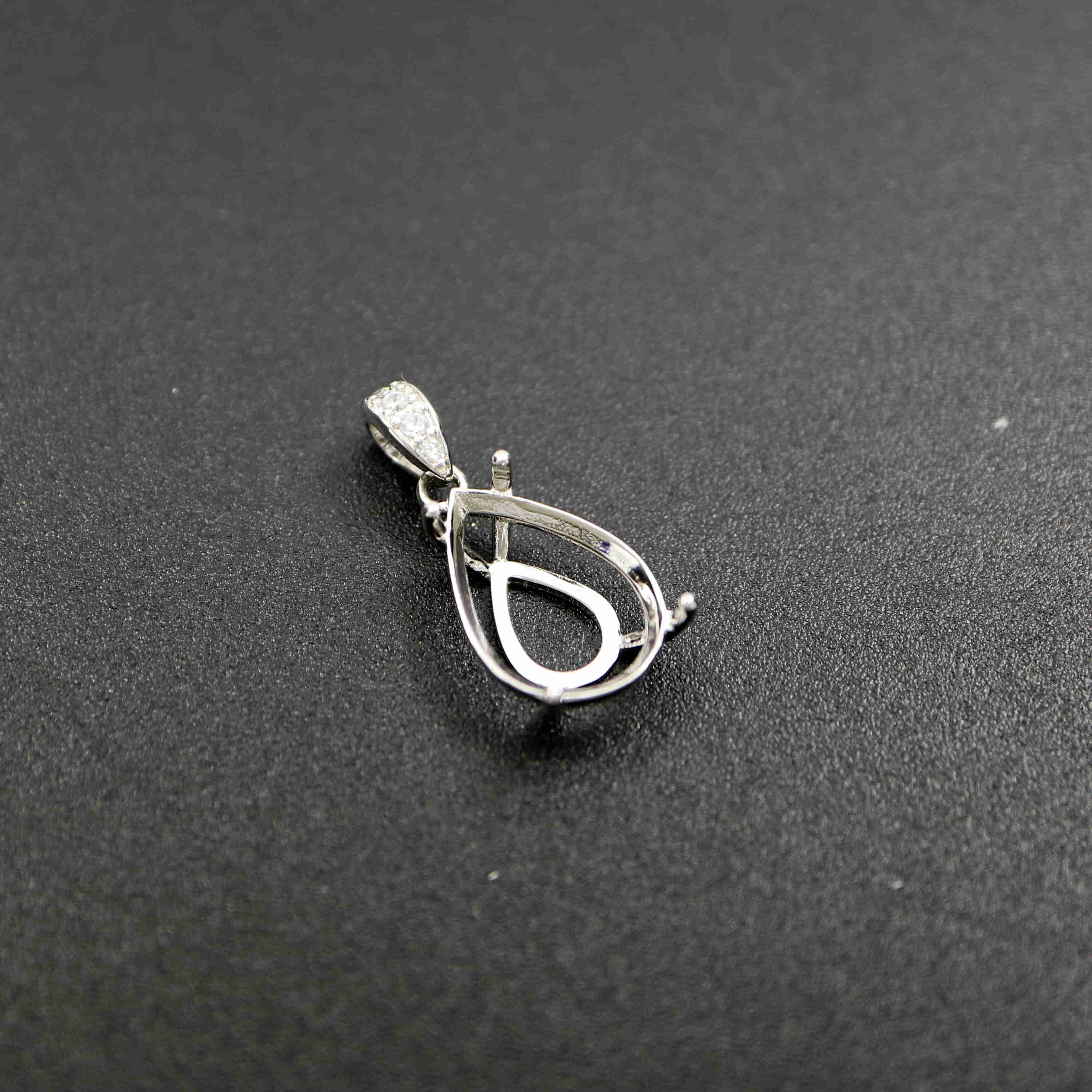 1Pcs Multiple Size Prong Bezel Settings For Tear Pear Drop Shape Gems Facted Cz Stone Solid 925 Sterling Silver DIY Pendant Charm Settings Tray 1431034 - Click Image to Close